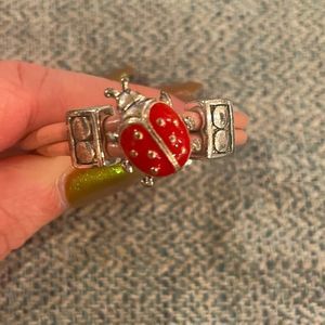 Ladybug pink Childs charm bracelet